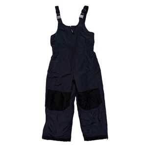 LL Bean‎ Kids Cold Buster Snow Bibs Pants Size 5/6 Black Thinsulate Ski Overalls